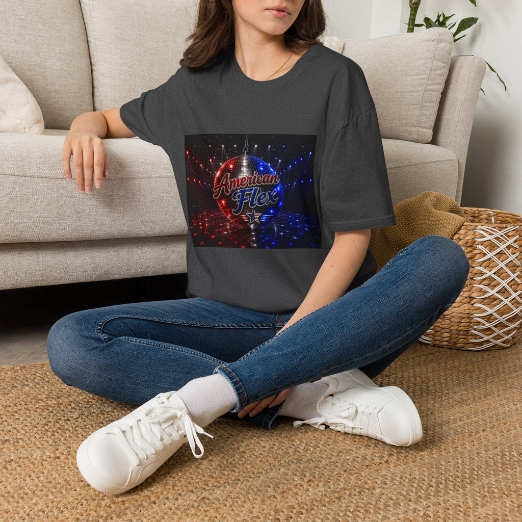 American Flex v2 T-Shirt — Patriotic Disco Graphic Tee