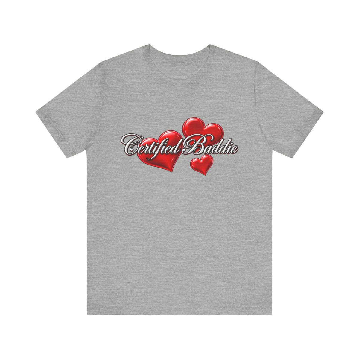 "Certified Baddie" Red Hearts Graphic Tee