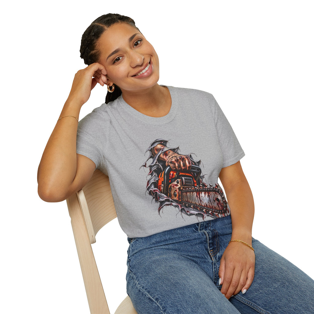 Chainsaw Carving T-Shirt — Horror Graphic Tee