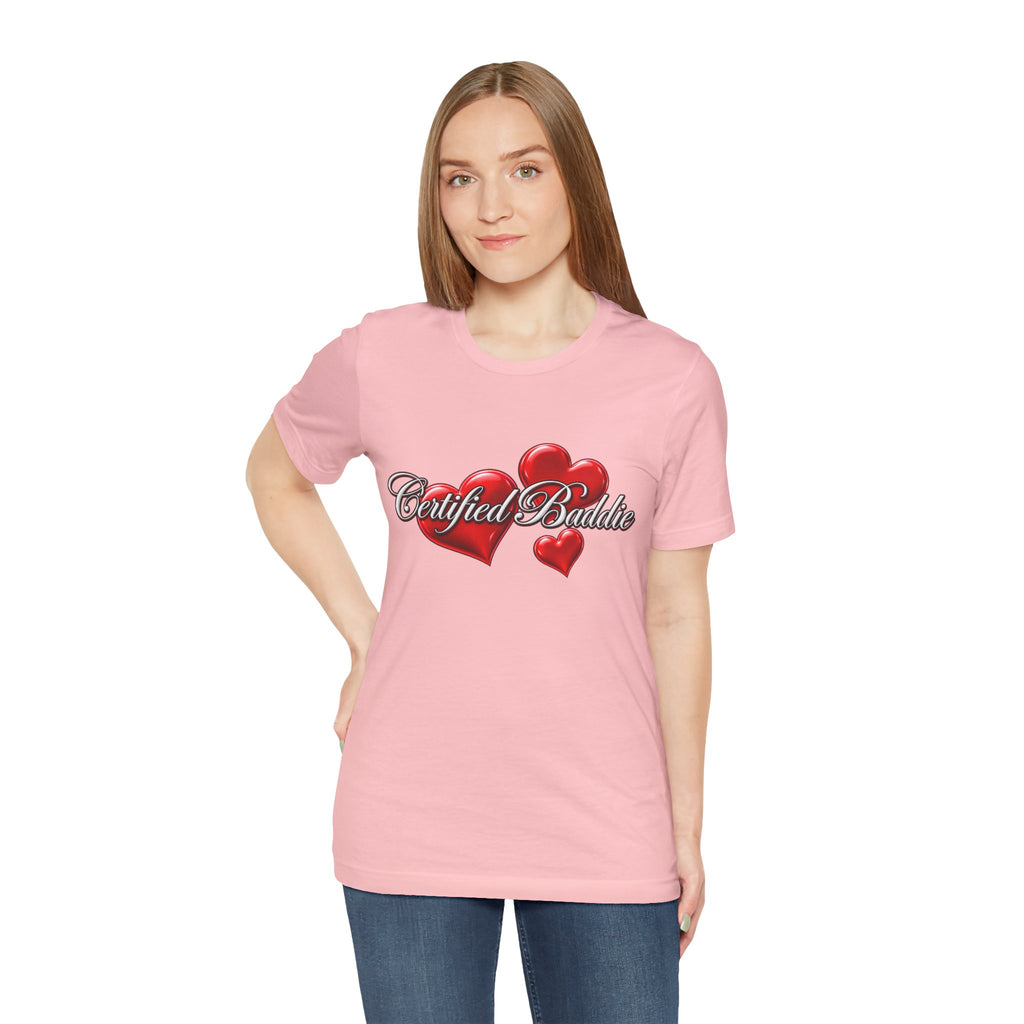"Certified Baddie" Red Hearts Graphic Tee