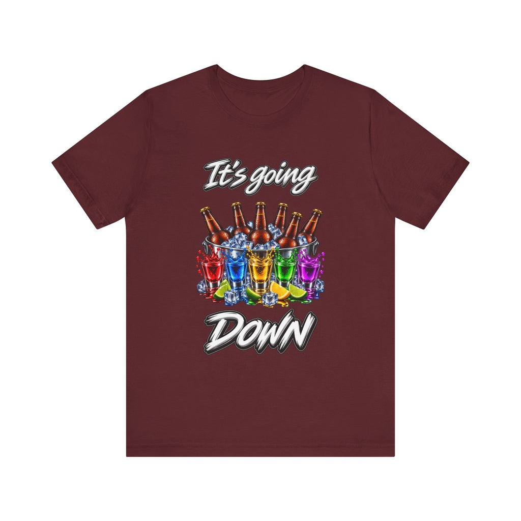 It's Going Down Party T-Shirt — Colorful Bottles and Shots