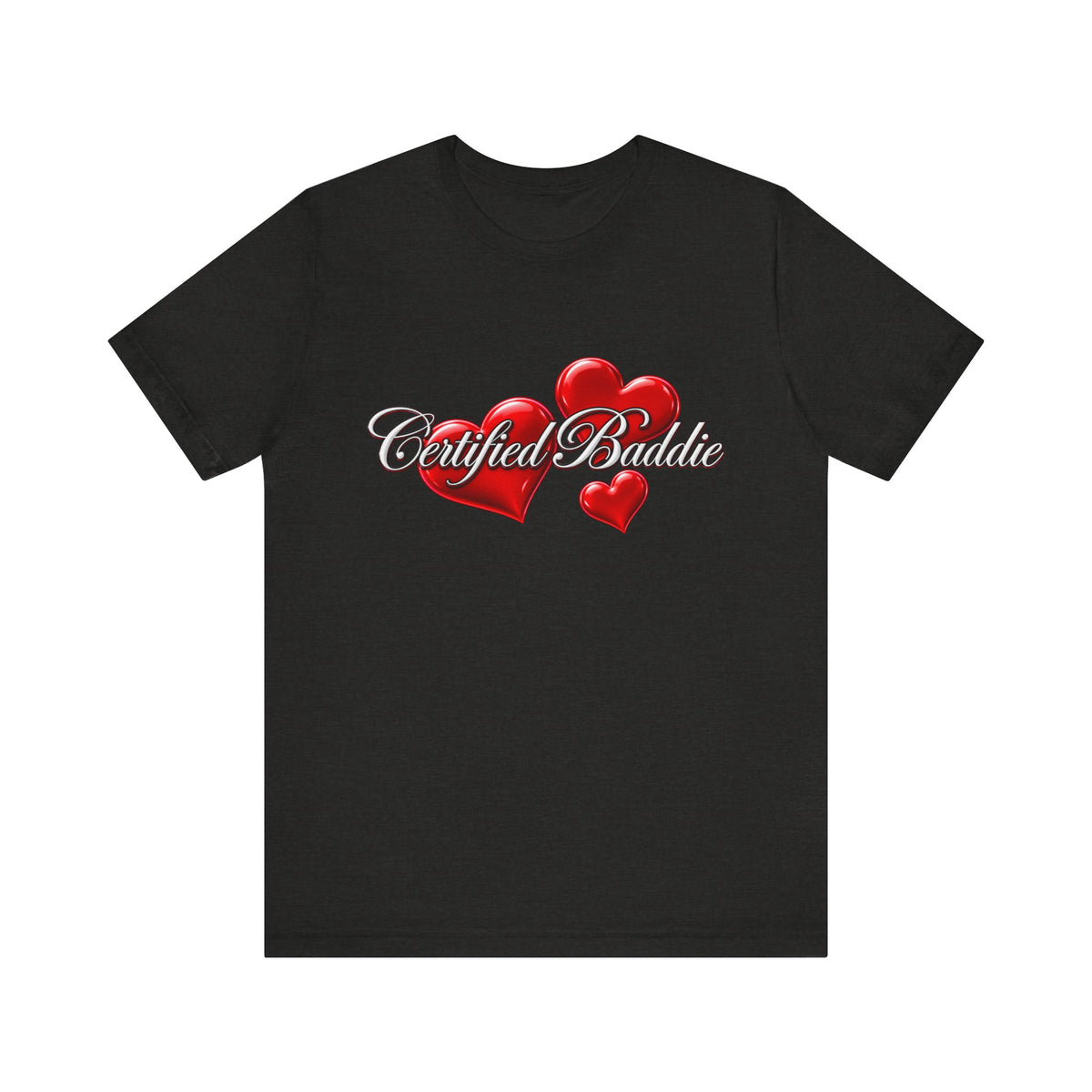 "Certified Baddie" Red Hearts Graphic Tee