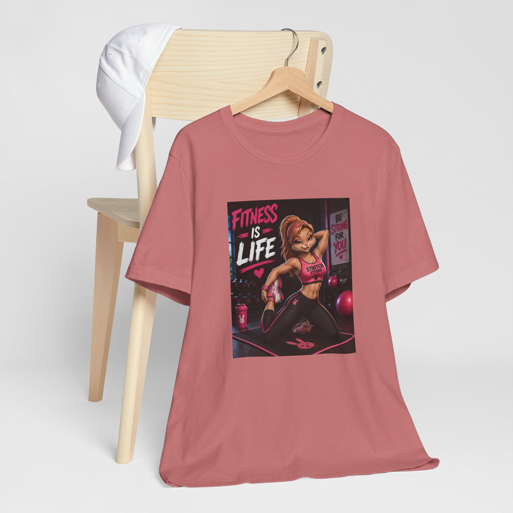 Fitness Is Life Tee — Motivational Gym Workout T-Shirt for Women