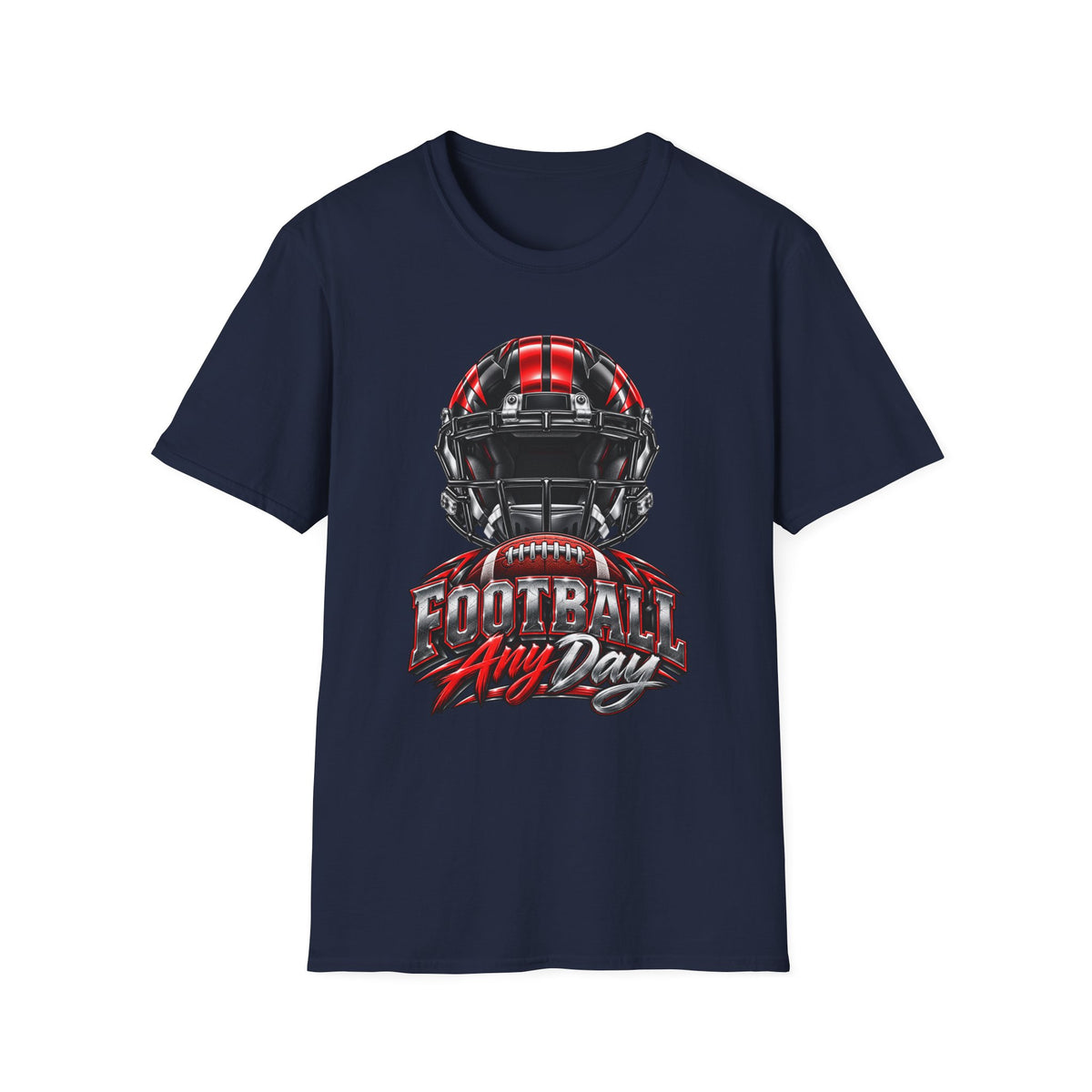 Football Any Day T-Shirt — Helmet Graphic Tee for Football Fans