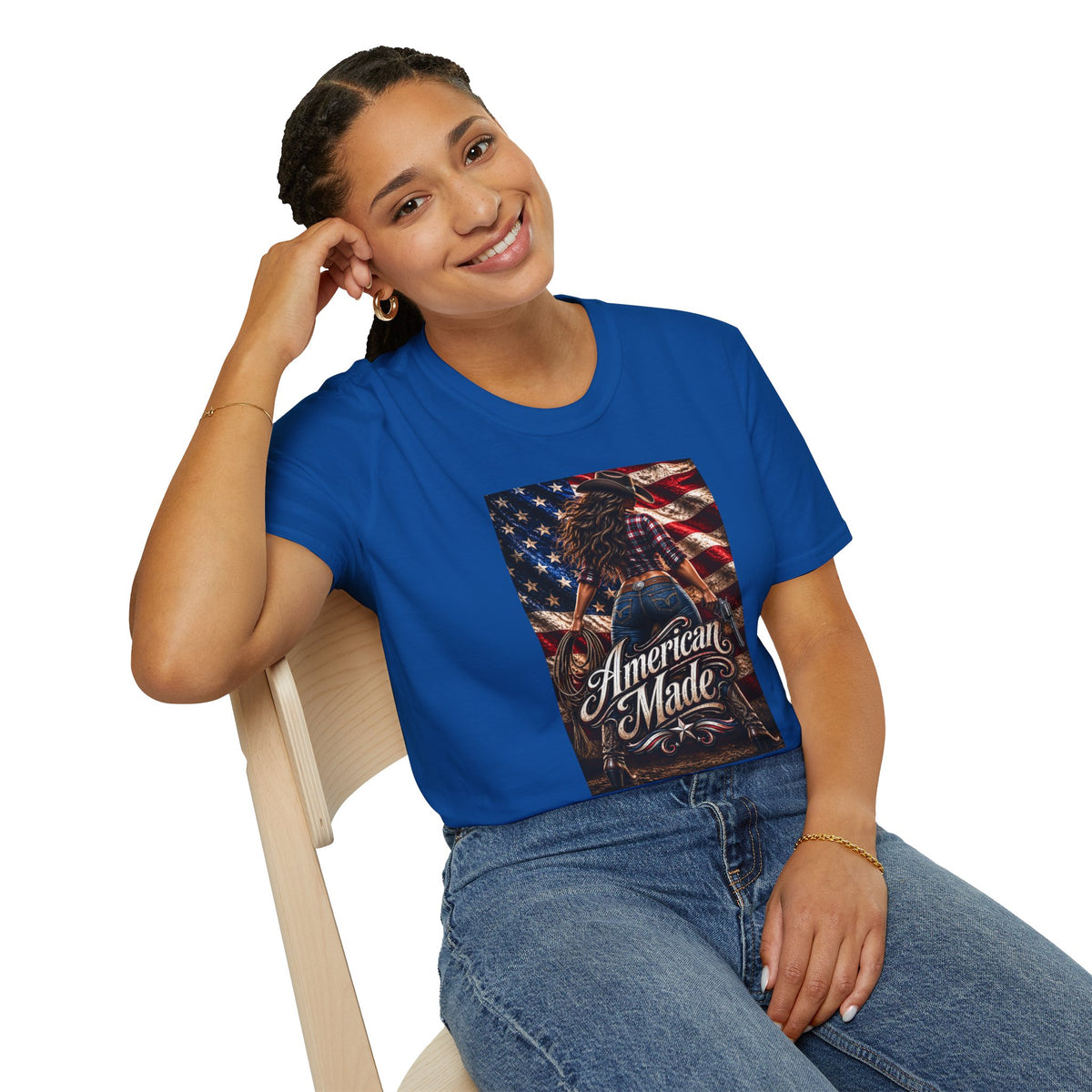 American Made Tee — Patriotic Cowgirl Flag T-Shirt