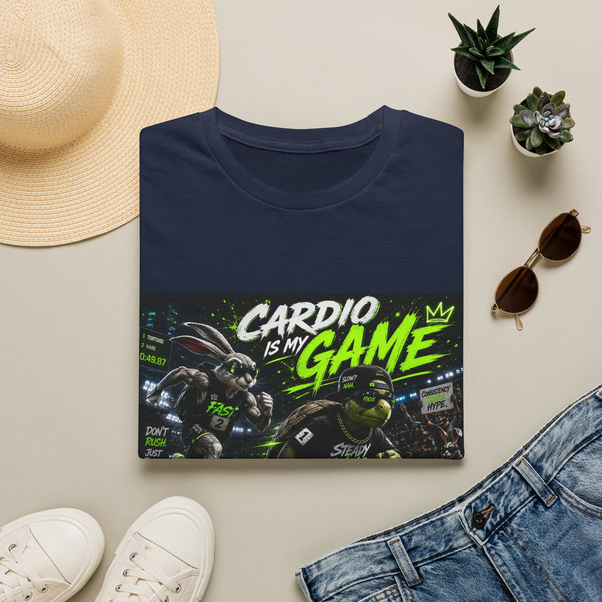 Cardio Is My Game T-Shirt — Neon Fitness Gamer Tee