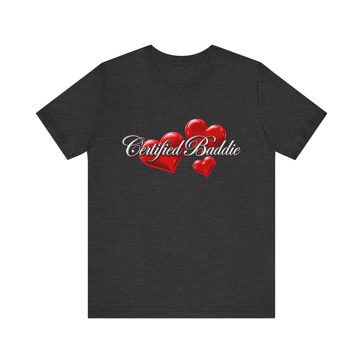 "Certified Baddie" Red Hearts Graphic Tee
