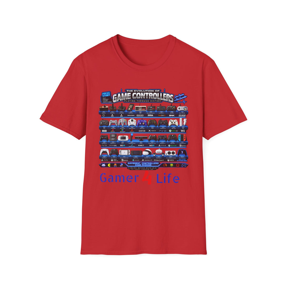 'Gamer 4 Life' Graphic Tee - Game Controllers Evolution