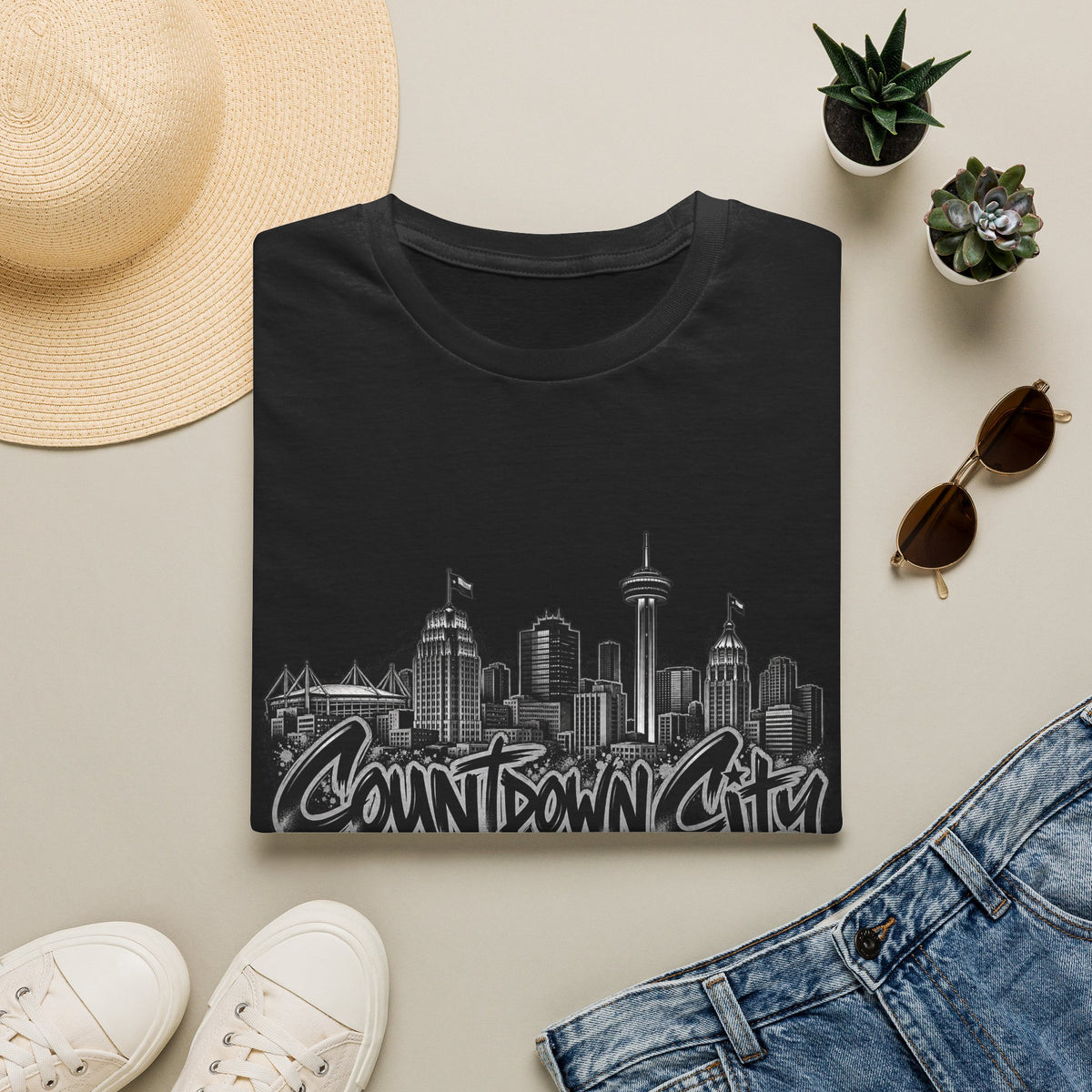 "Countdown City" San Antonio Skyline Graphic Tee