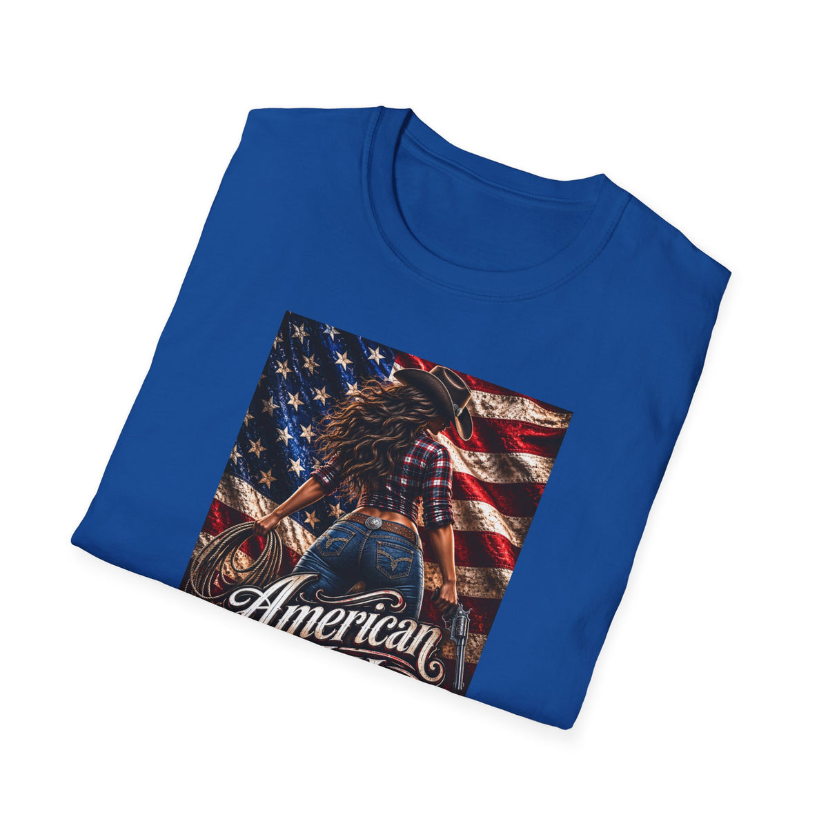 American Made Tee — Patriotic Cowgirl Flag T-Shirt