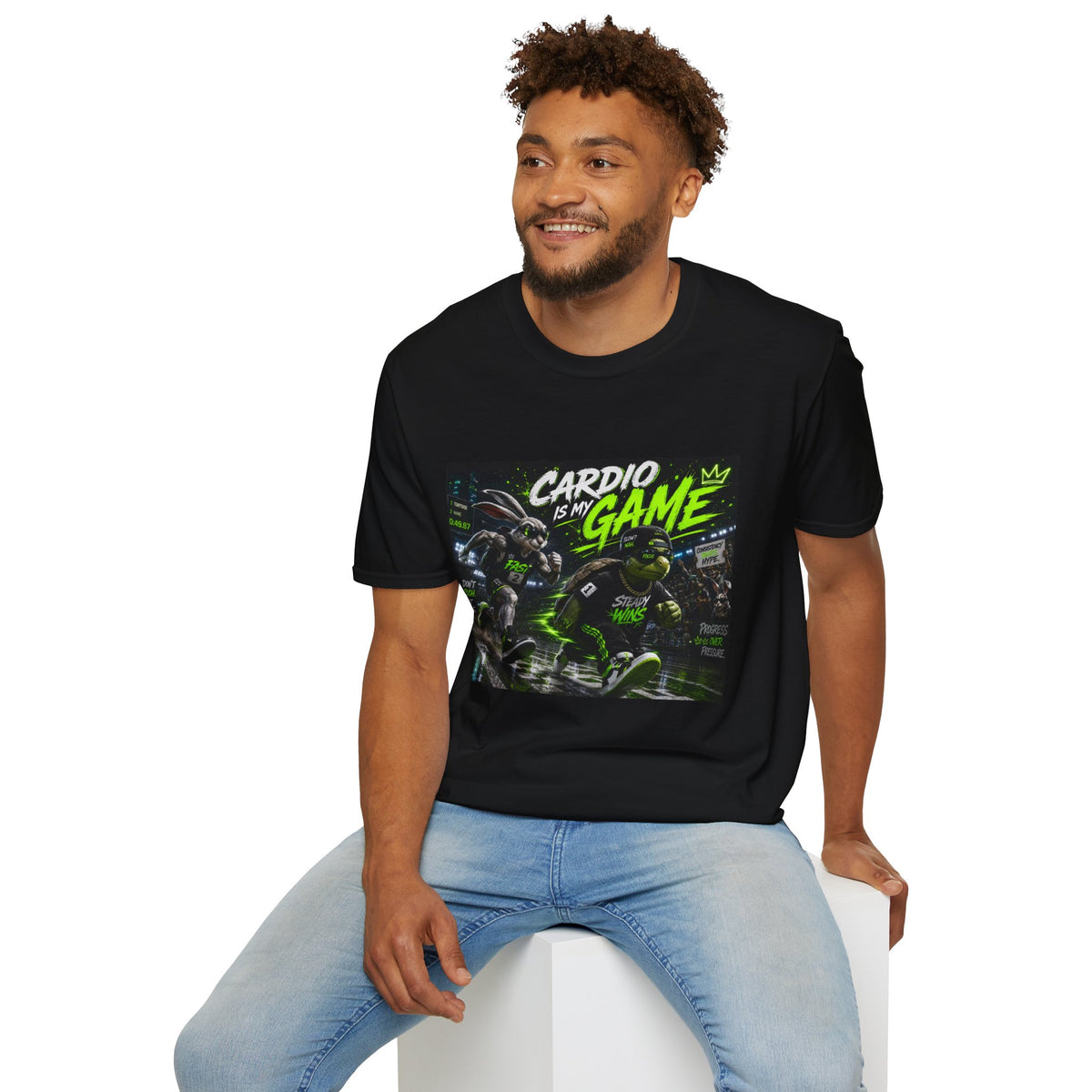 Cardio Is My Game T-Shirt — Neon Fitness Gamer Tee