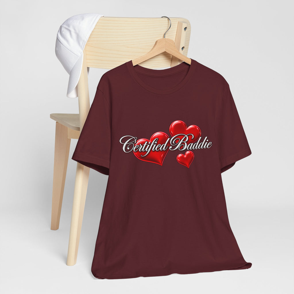 "Certified Baddie" Red Hearts Graphic Tee