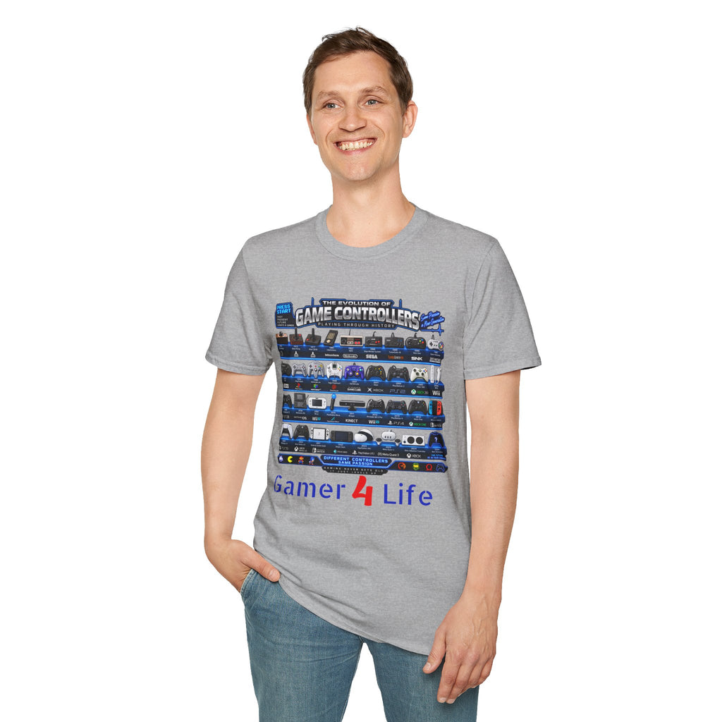 'Gamer 4 Life' Graphic Tee - Game Controllers Evolution