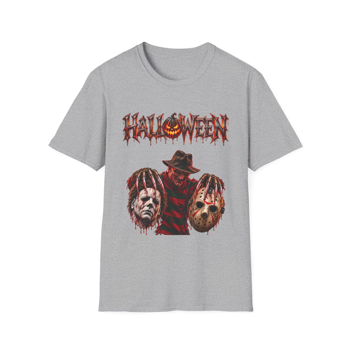 Halloween Mayhem — Freddy, Michael & Jason Mask Trio Graphic Tee