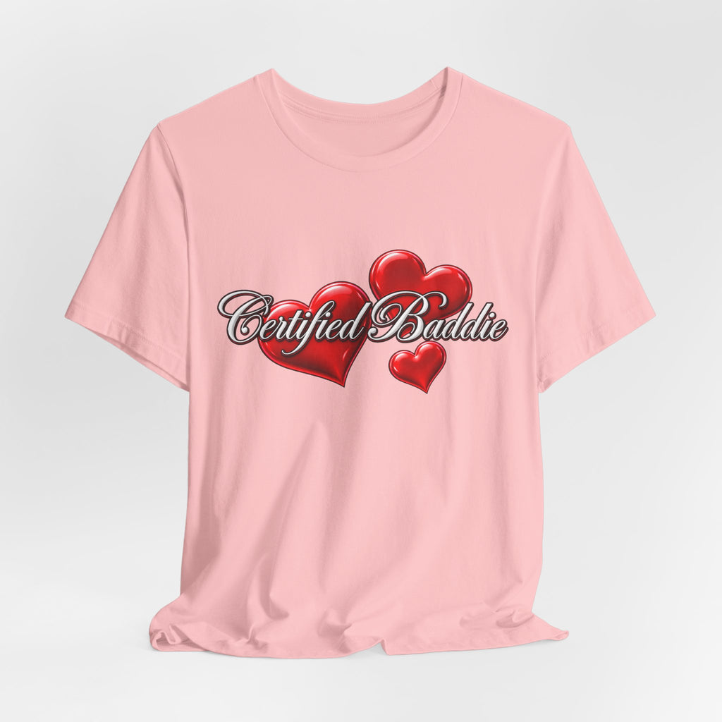 "Certified Baddie" Red Hearts Graphic Tee