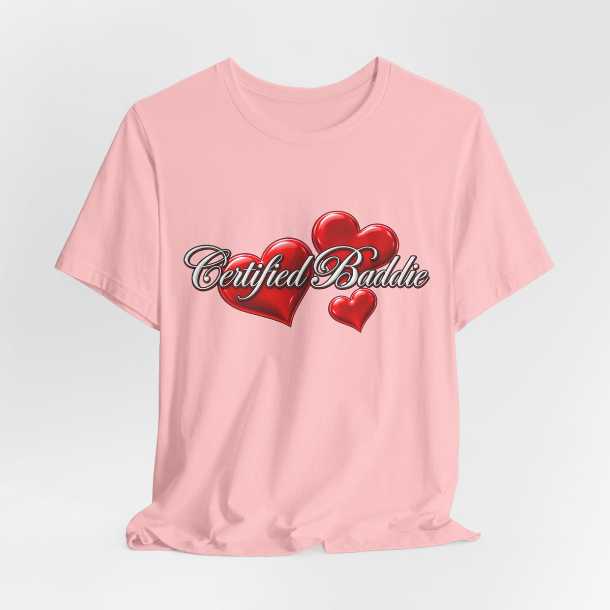 "Certified Baddie" Red Hearts Graphic Tee