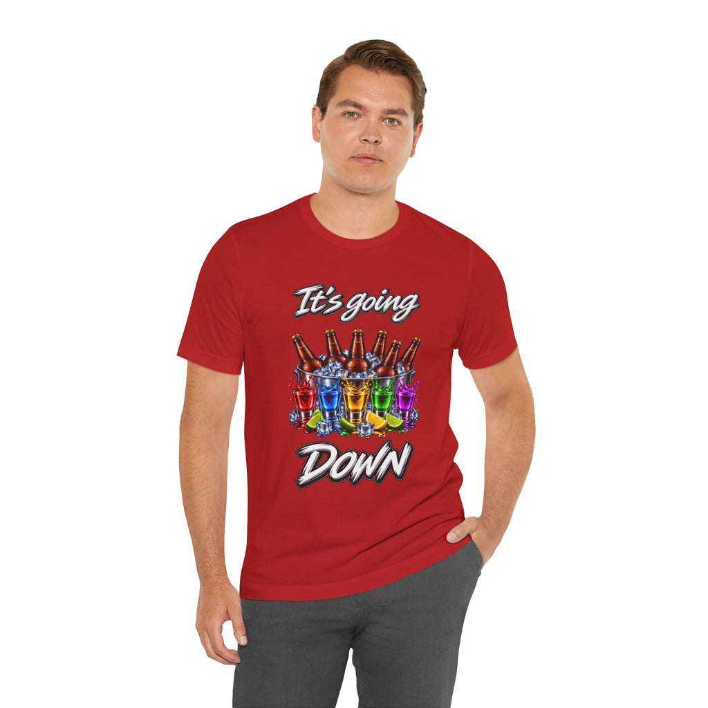 It's Going Down Party T-Shirt — Colorful Bottles and Shots