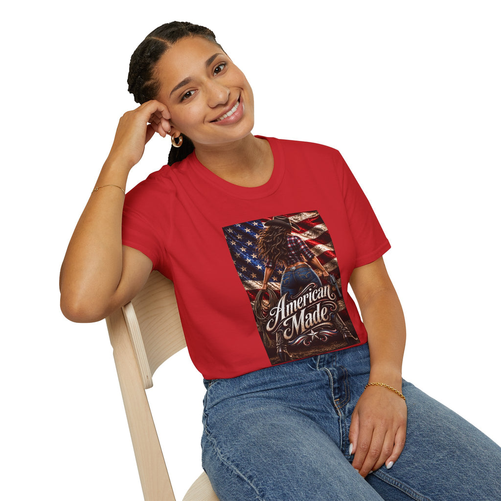 American Made Tee — Patriotic Cowgirl Flag T-Shirt
