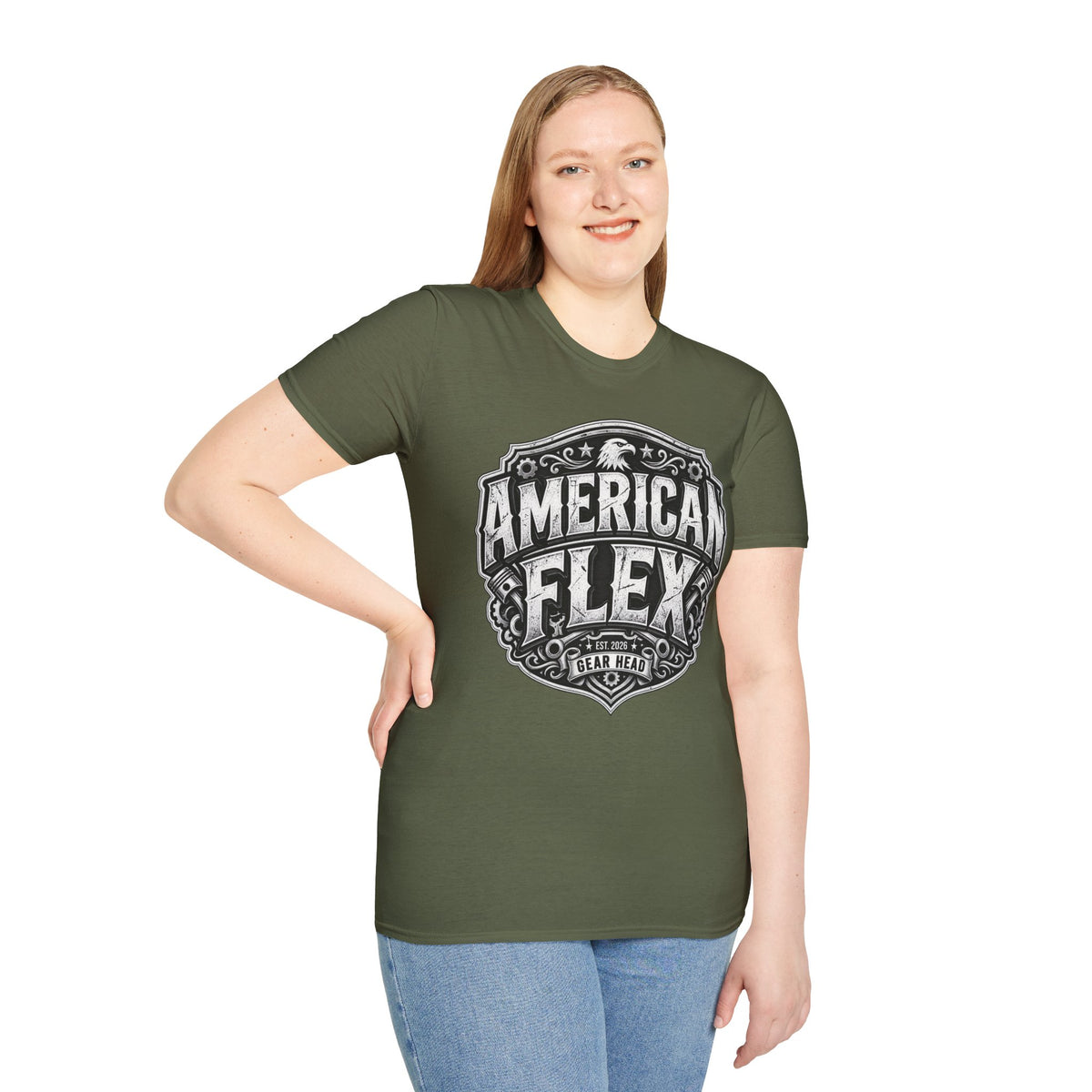 American Flex T‑Shirt — Vintage Patriotic Eagle Graphic Tee