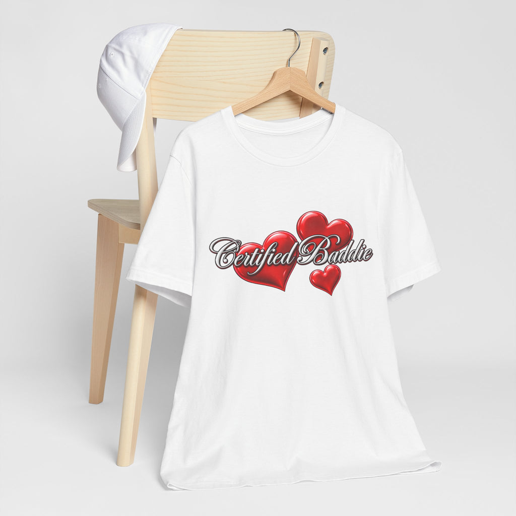"Certified Baddie" Red Hearts Graphic Tee