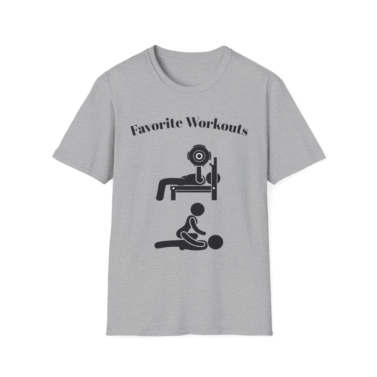 Favorite Workouts T-Shirt — Gym Exercise Icons Tee for Fitness Lovers