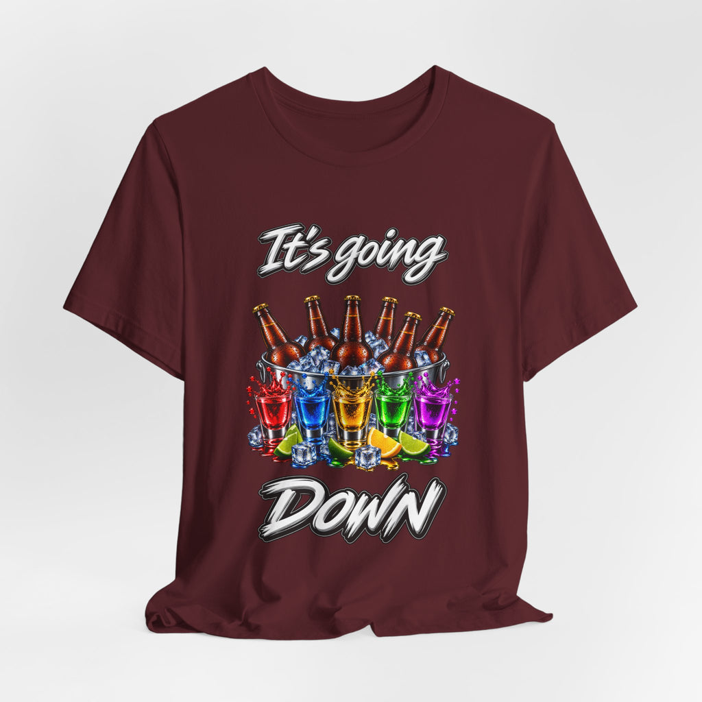 It's Going Down Party T-Shirt — Colorful Bottles and Shots