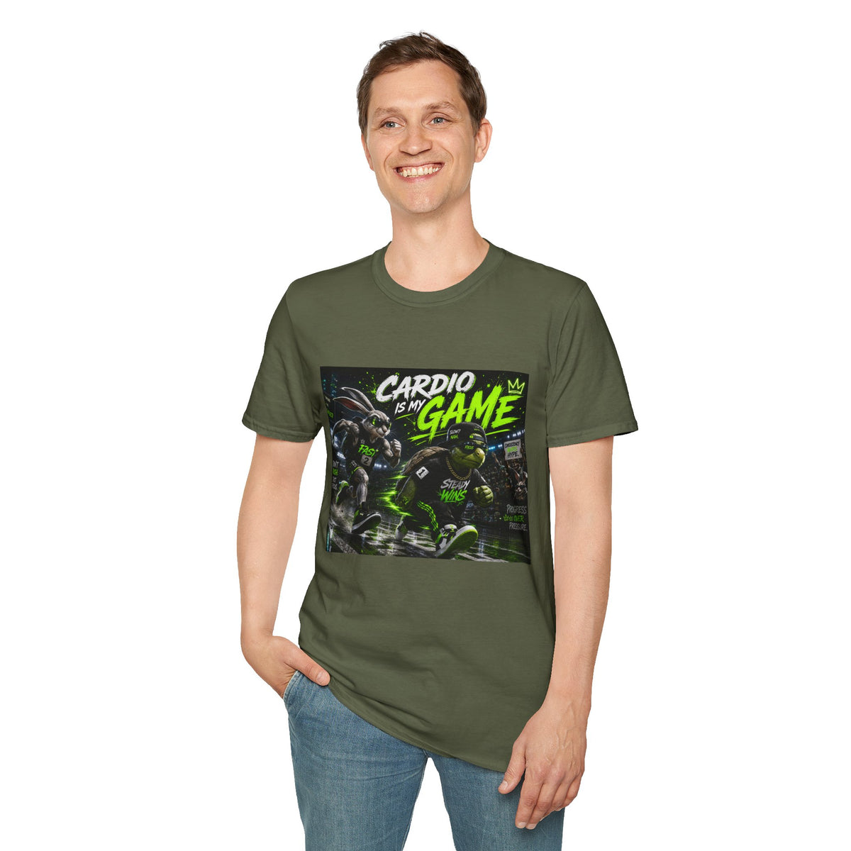 Cardio Is My Game T-Shirt — Neon Fitness Gamer Tee