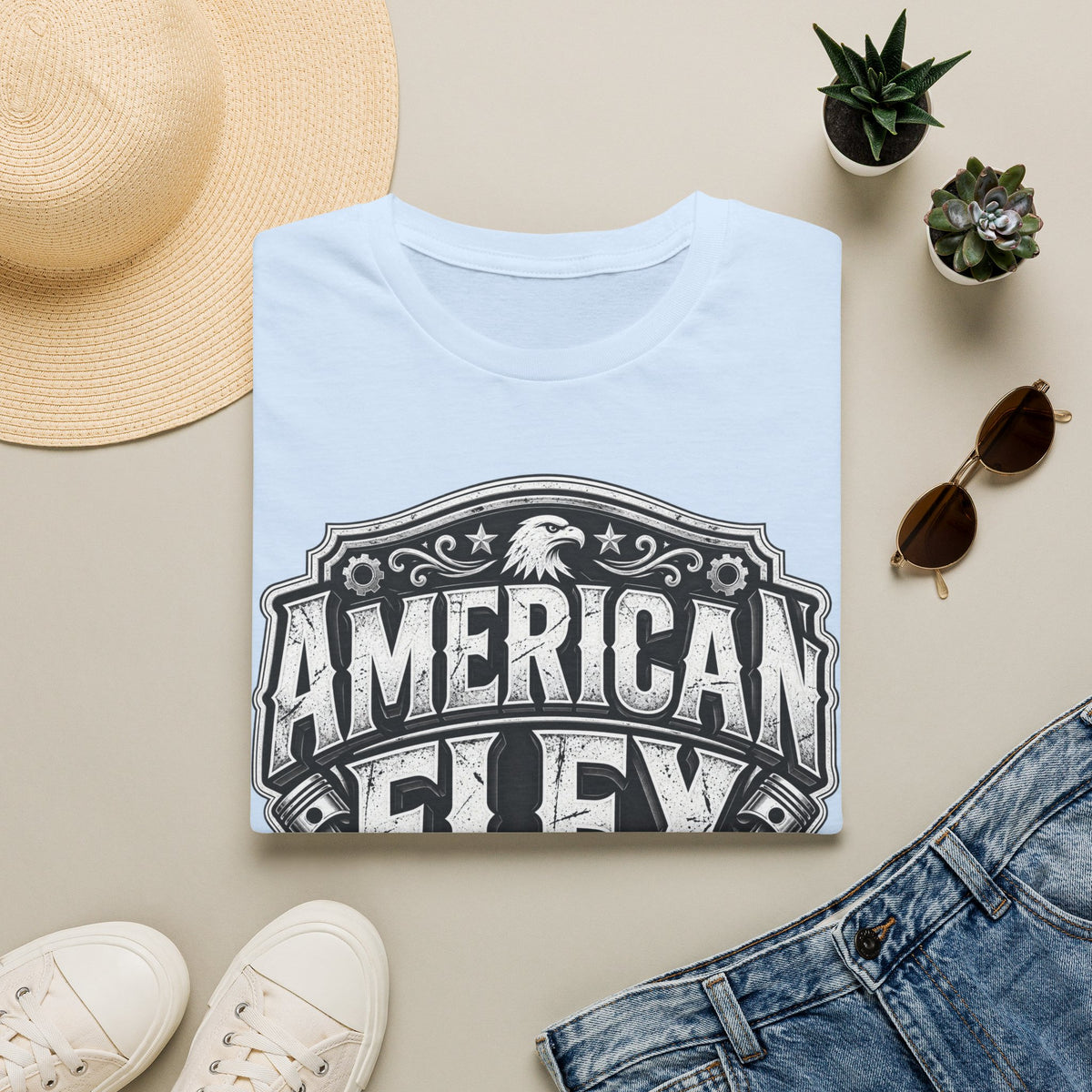 American Flex T‑Shirt — Vintage Patriotic Eagle Graphic Tee