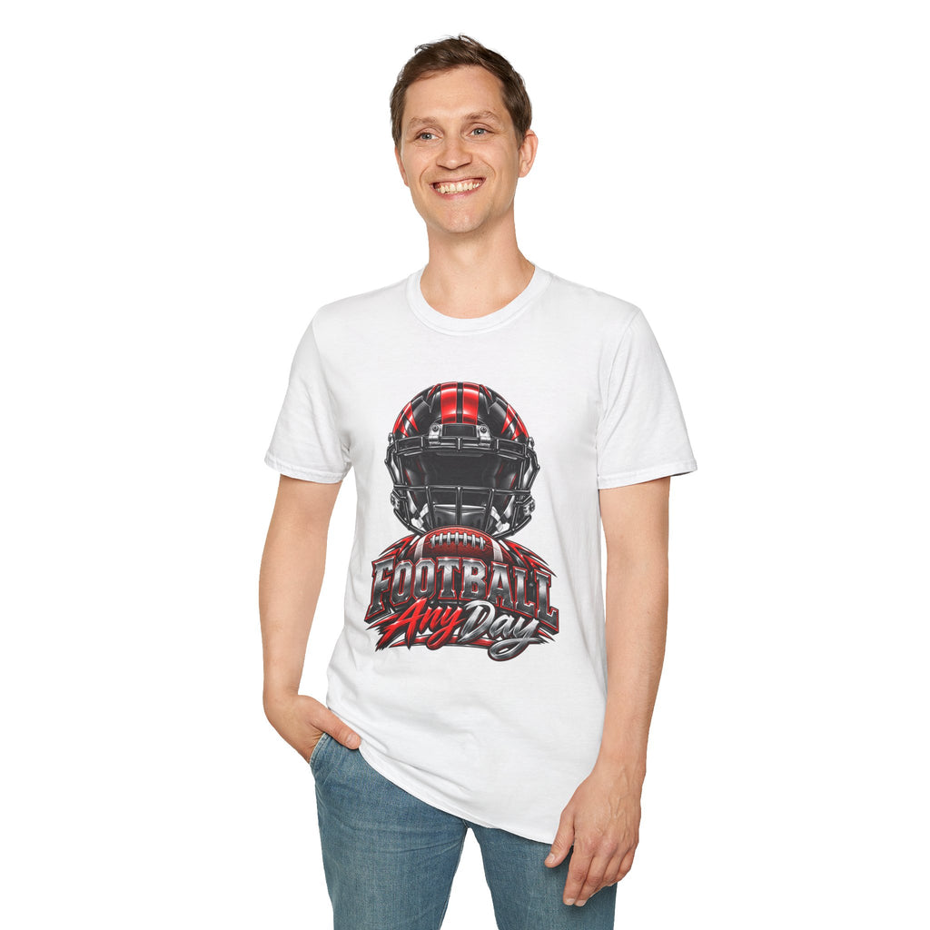 Football Any Day T-Shirt — Helmet Graphic Tee for Football Fans