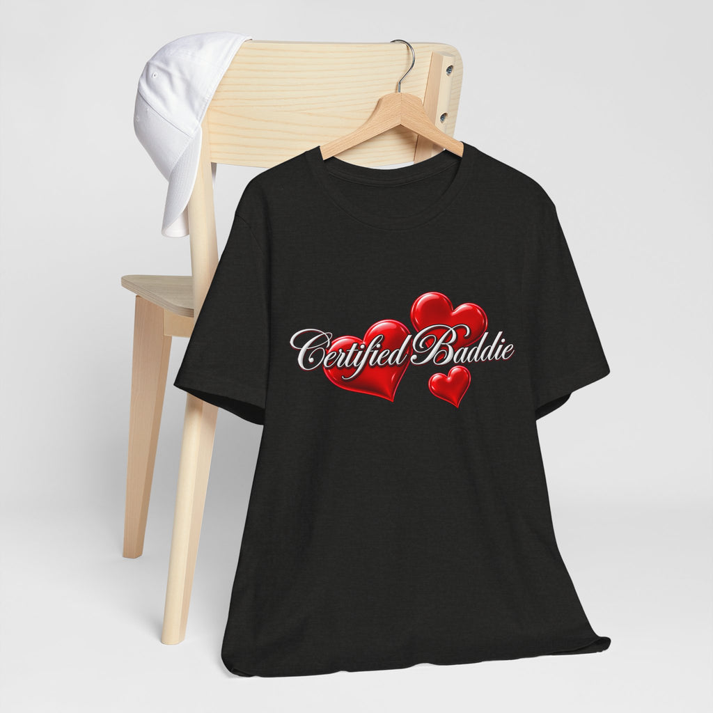 "Certified Baddie" Red Hearts Graphic Tee