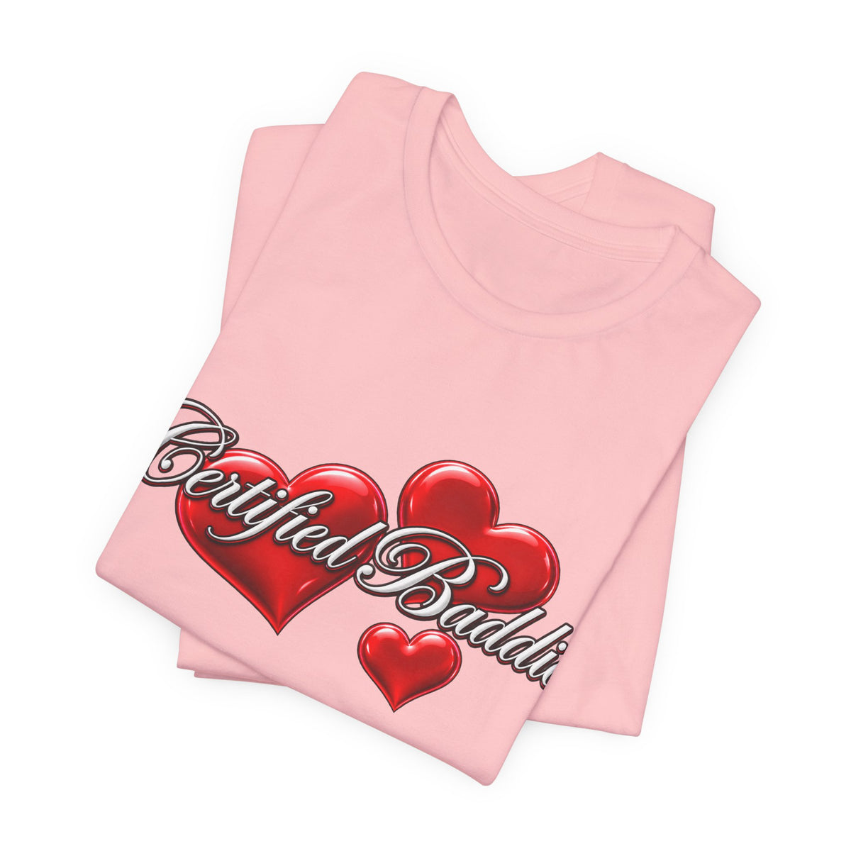 "Certified Baddie" Red Hearts Graphic Tee