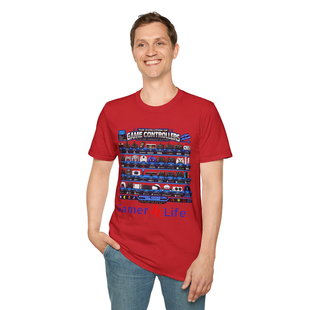 'Gamer 4 Life' Graphic Tee - Game Controllers Evolution