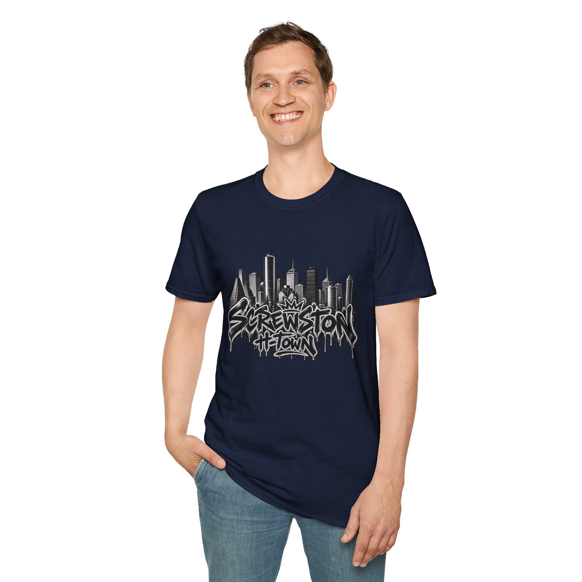 Screwston City  H-Town Skyline Graphic Tee
