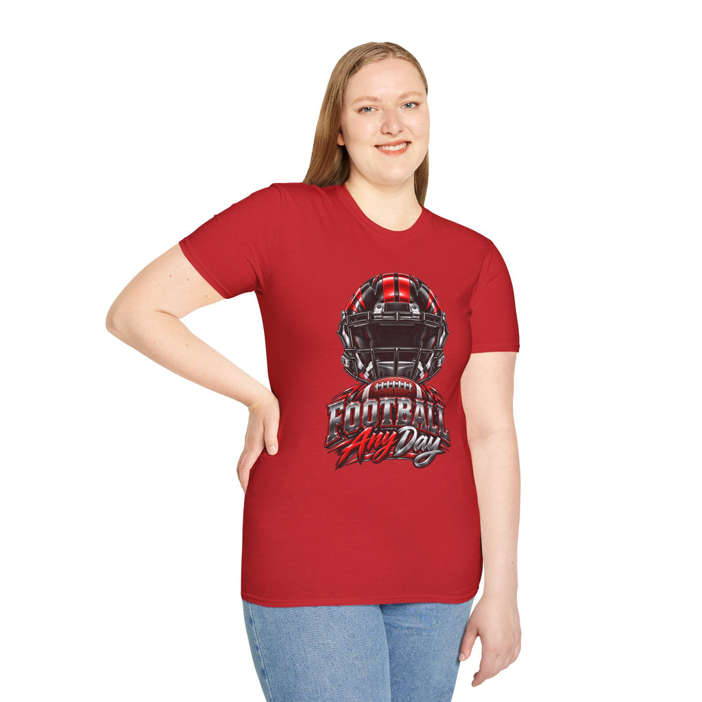 Football Any Day T-Shirt — Helmet Graphic Tee for Football Fans
