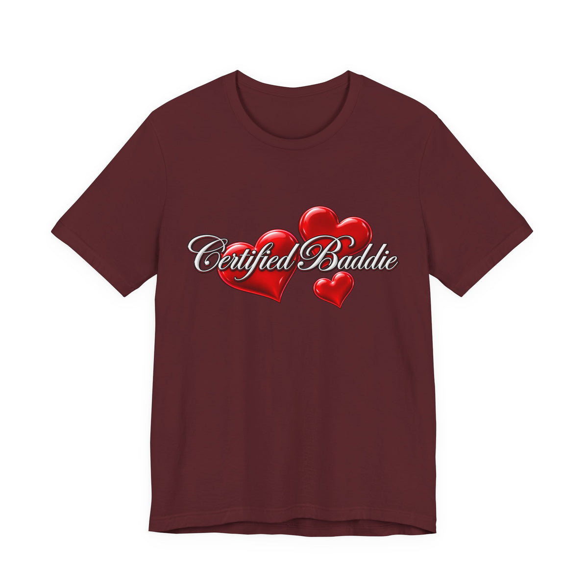 "Certified Baddie" Red Hearts Graphic Tee