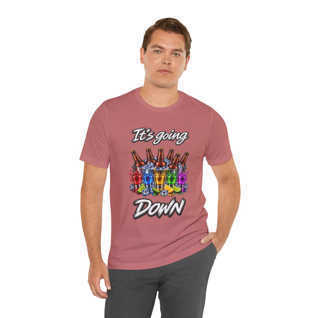 It's Going Down Party T-Shirt — Colorful Bottles and Shots