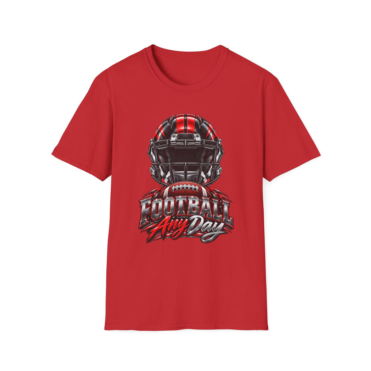 Football Any Day T-Shirt — Helmet Graphic Tee for Football Fans