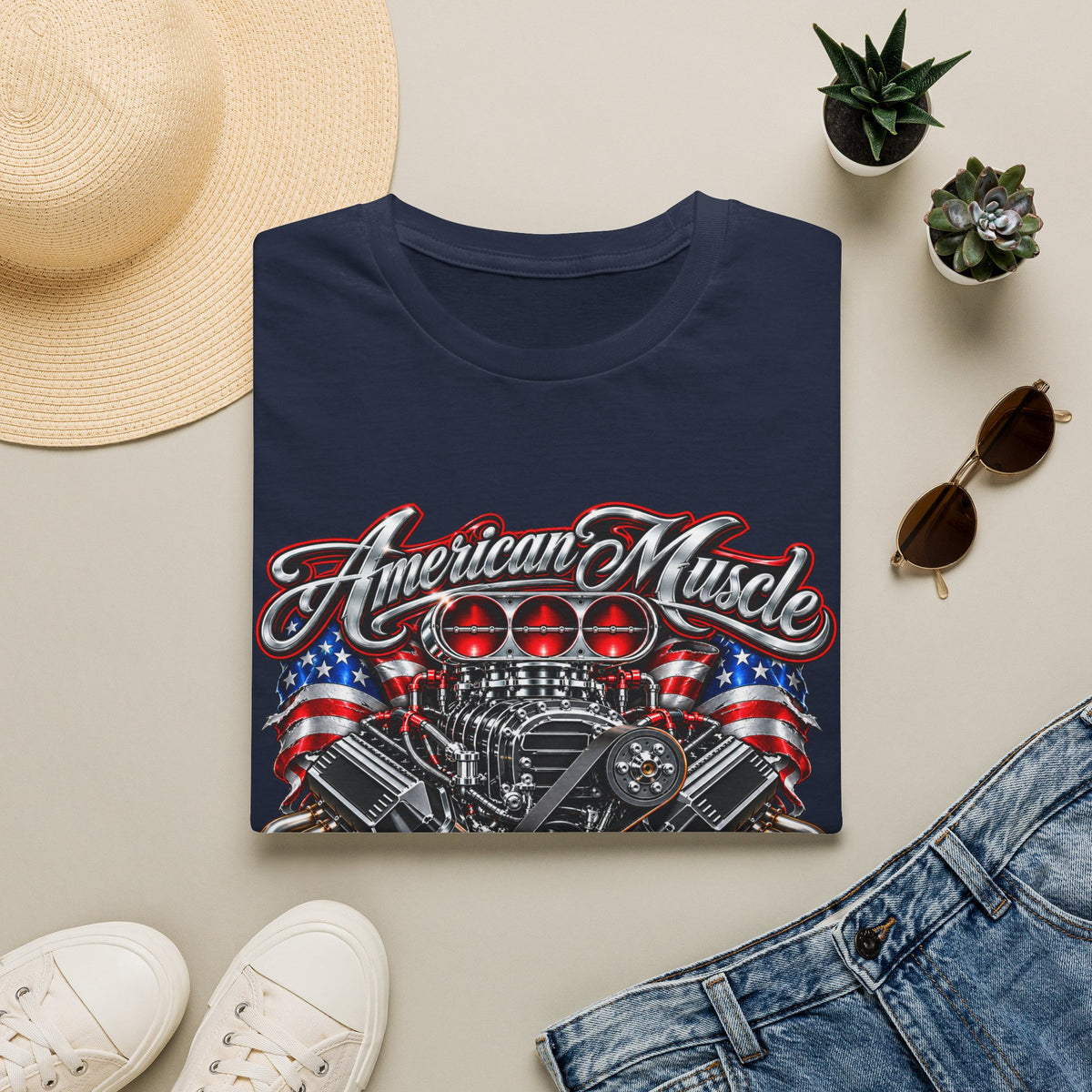 American Muscle Engine Graphic Tee