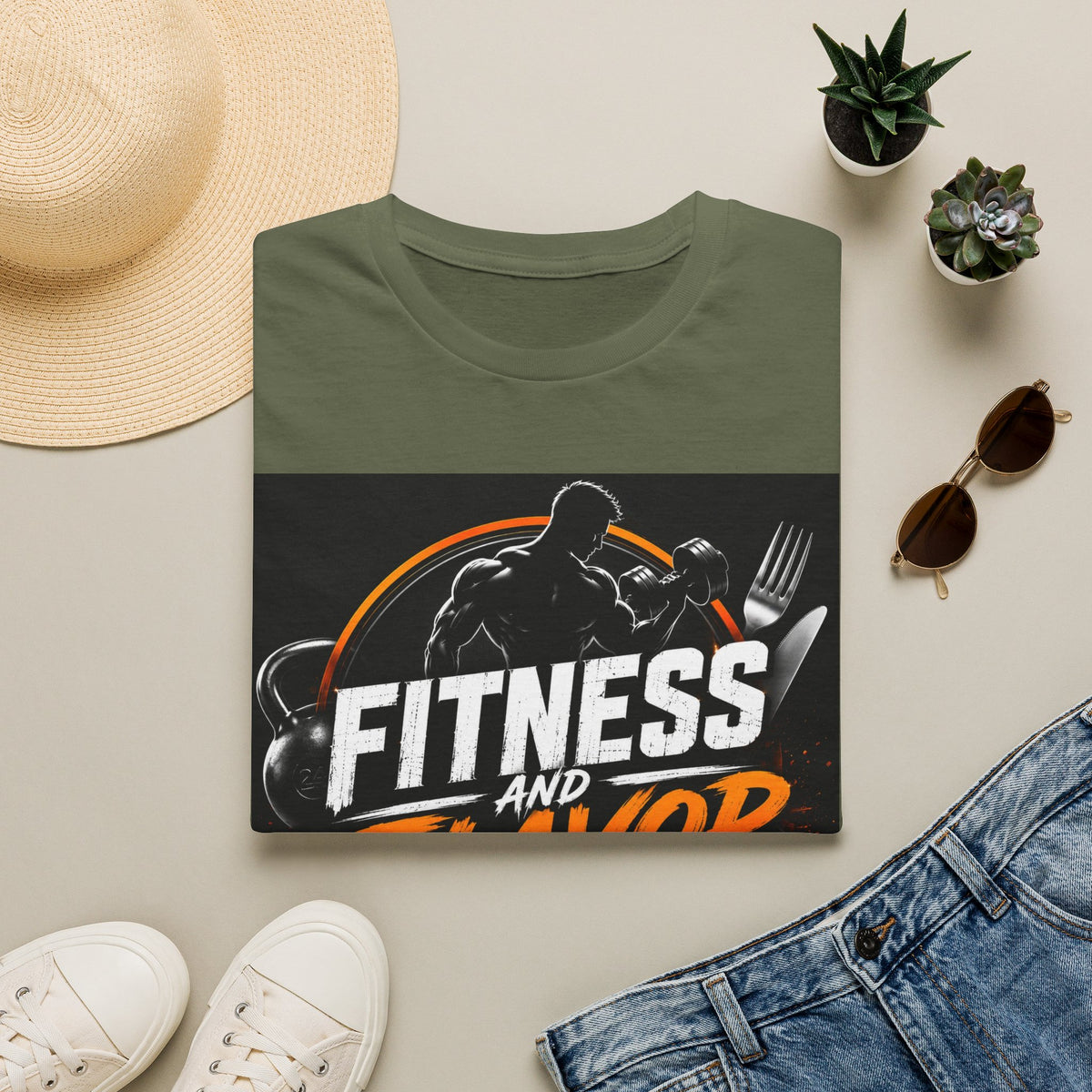 Fitness and Flavor T-Shirt — Gym & Foodie Workout Tee