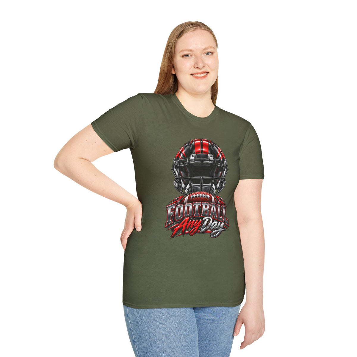 Football Any Day T-Shirt — Helmet Graphic Tee for Football Fans