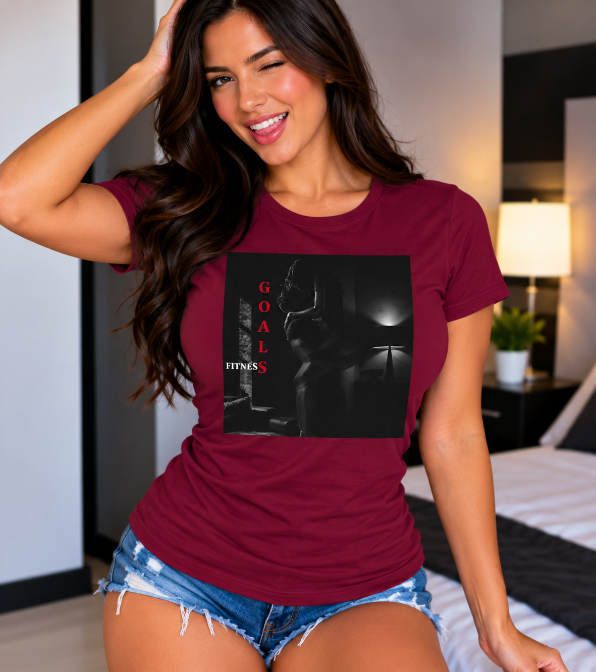 'Fitness Goals' - Women's Dark Noir Graphic Tee