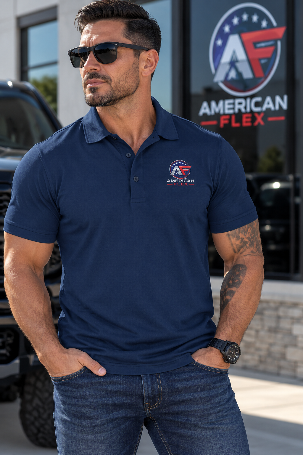 Embroidered "American Flex" Polo Shirt – American Legend