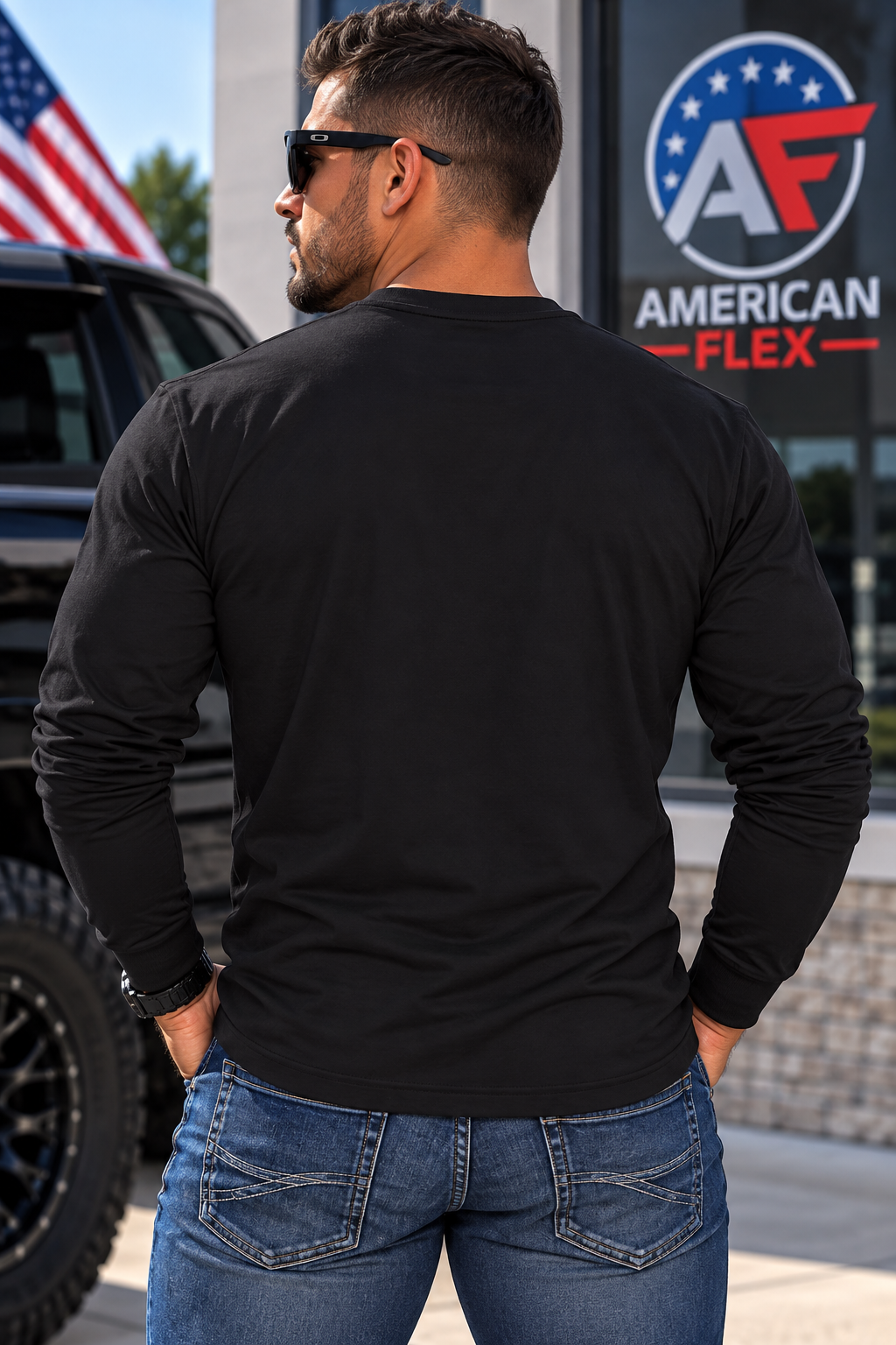 "American Flex" Long Sleeve Shirt -Patriotic Graphic Drip