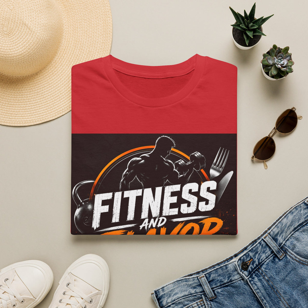 Fitness and Flavor T-Shirt — Gym & Foodie Workout Tee