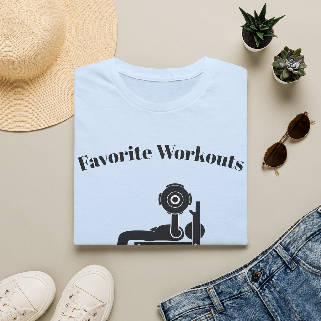 Favorite Workouts T-Shirt — Gym Exercise Icons Tee for Fitness Lovers