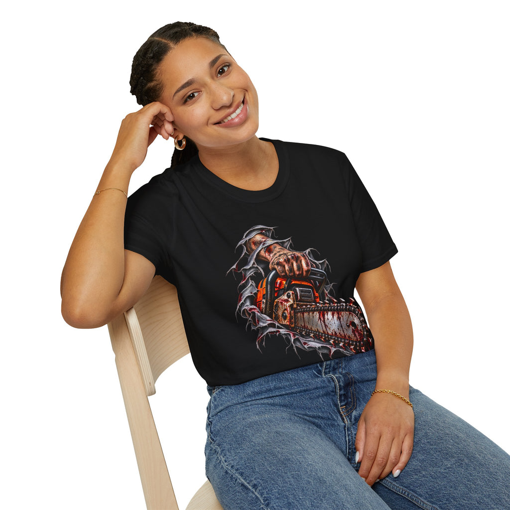 Chainsaw Carving T-Shirt — Horror Graphic Tee