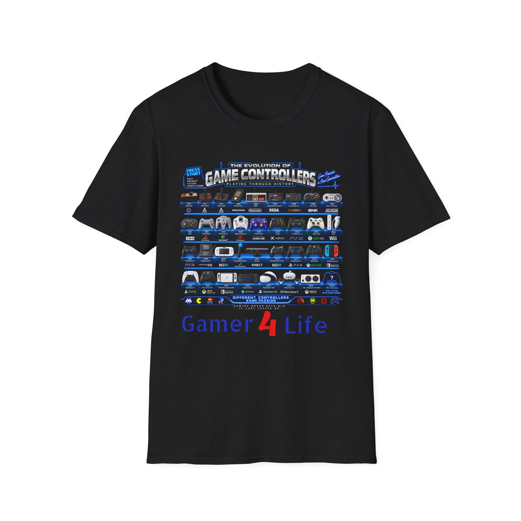 'Gamer 4 Life' Graphic Tee - Game Controllers Evolution