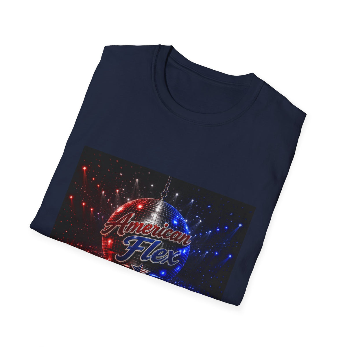American Flex v2 T-Shirt — Patriotic Disco Graphic Tee