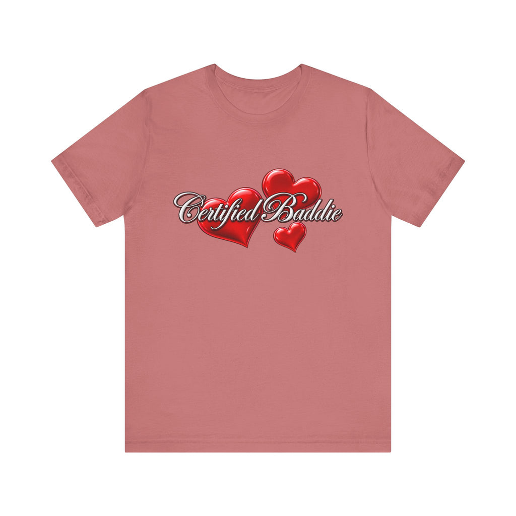 "Certified Baddie" Red Hearts Graphic Tee