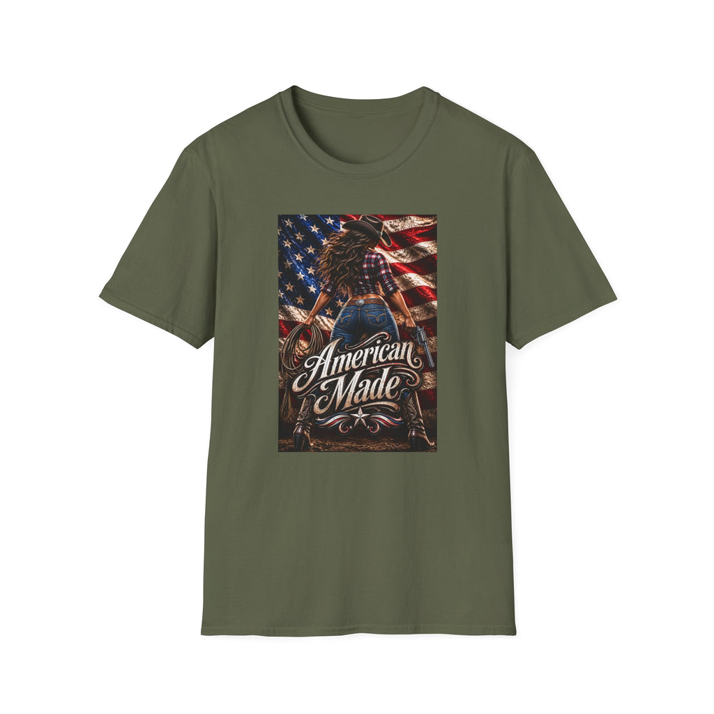 American Made Tee — Patriotic Cowgirl Flag T-Shirt